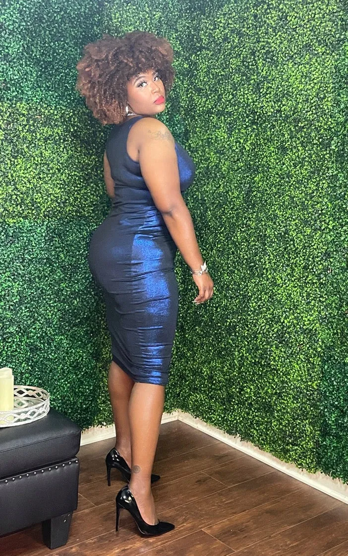 NAOMI Foiled Tank Midi Dress