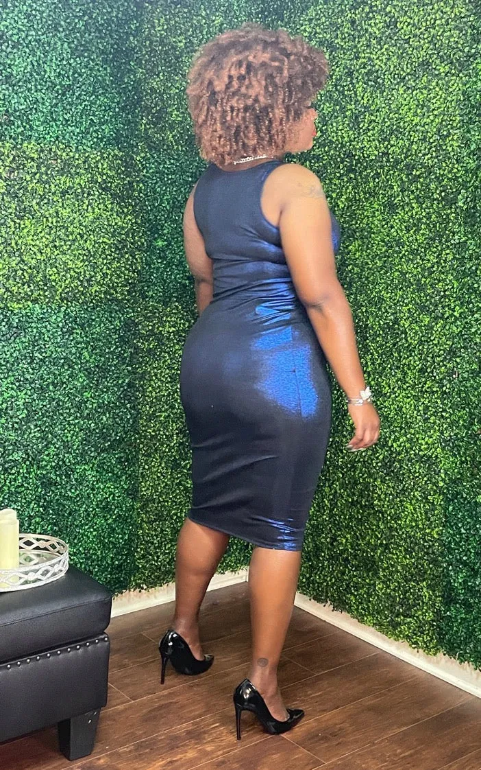 NAOMI Foiled Tank Midi Dress