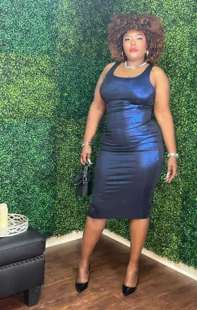 NAOMI Foiled Tank Midi Dress