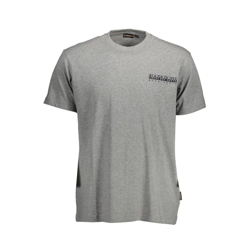 Napapijri Chic Crew Neck Logo Tee in Gray