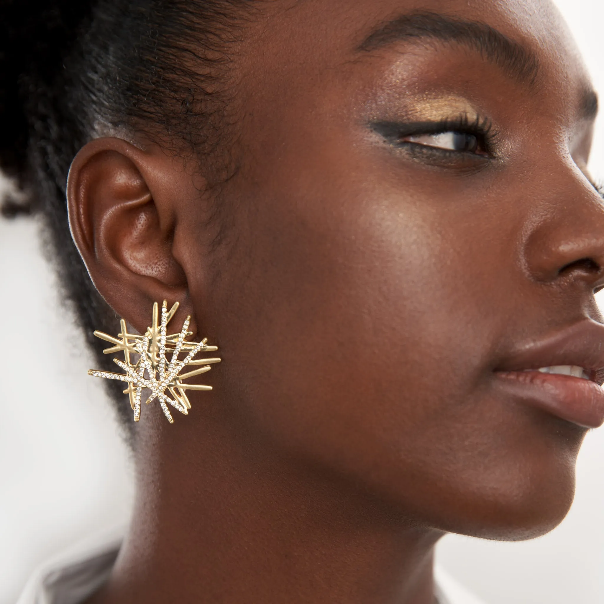 Origami Medium Studs - Soft Gold