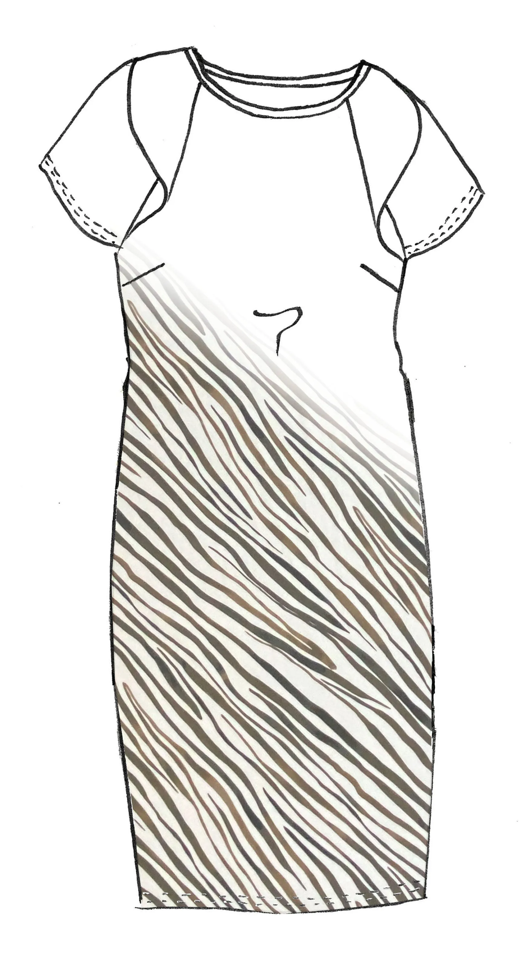 Paula Ryan Soft Cap Dress - Zebra