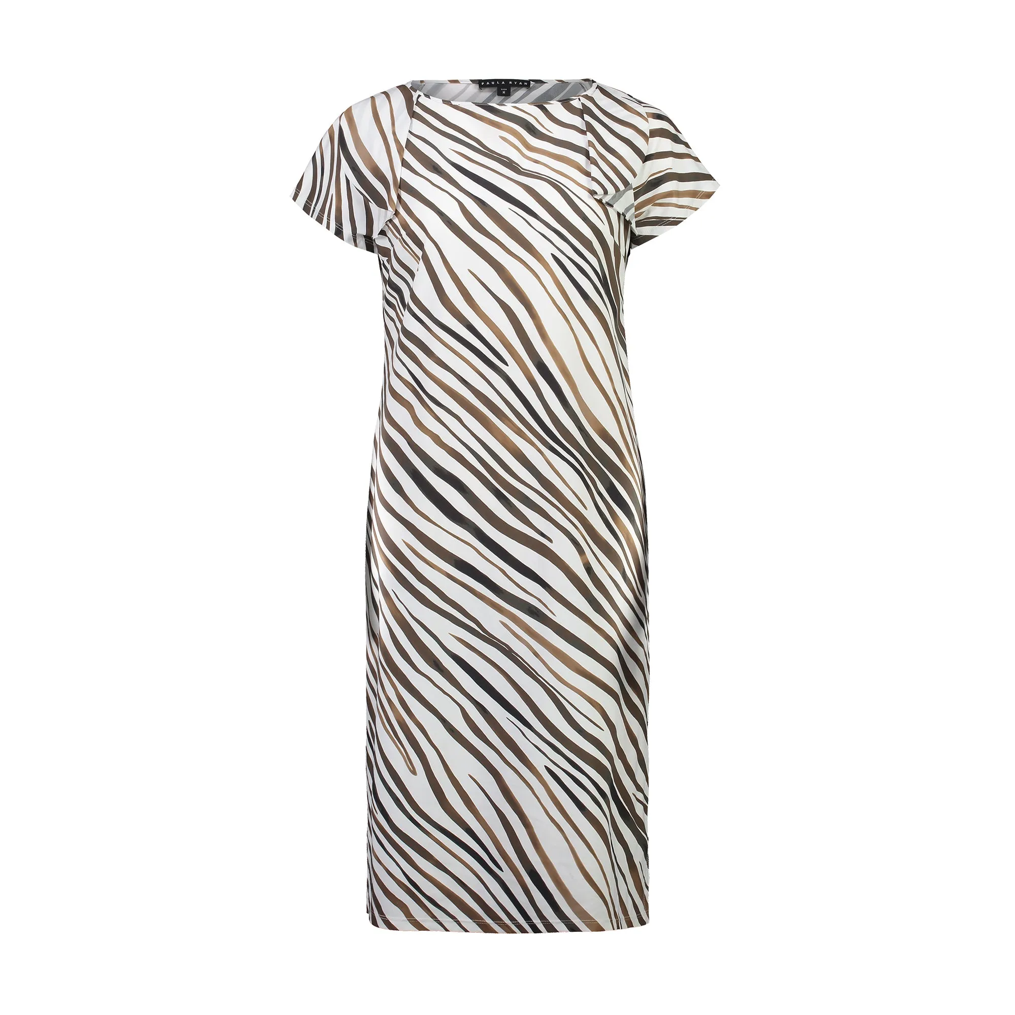 Paula Ryan Soft Cap Dress - Zebra