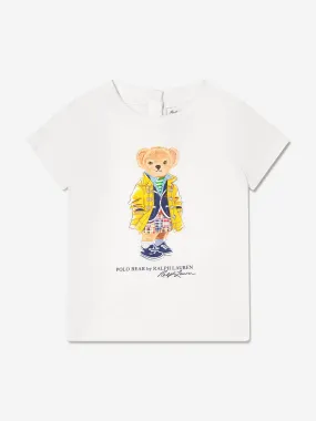 Ralph Lauren Girls Bear Print T-Shirt in Ivory