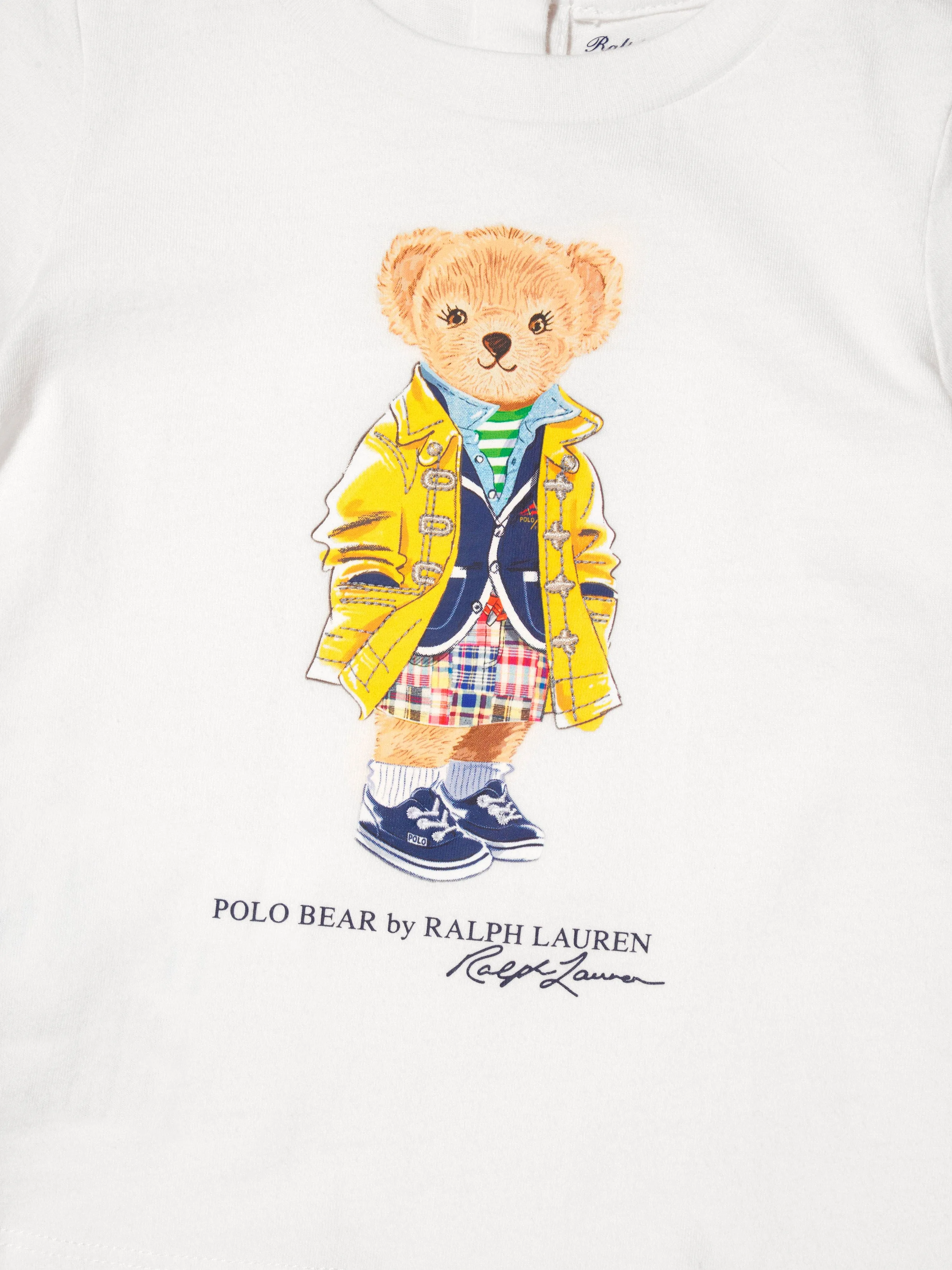 Ralph Lauren Girls Bear Print T-Shirt in Ivory