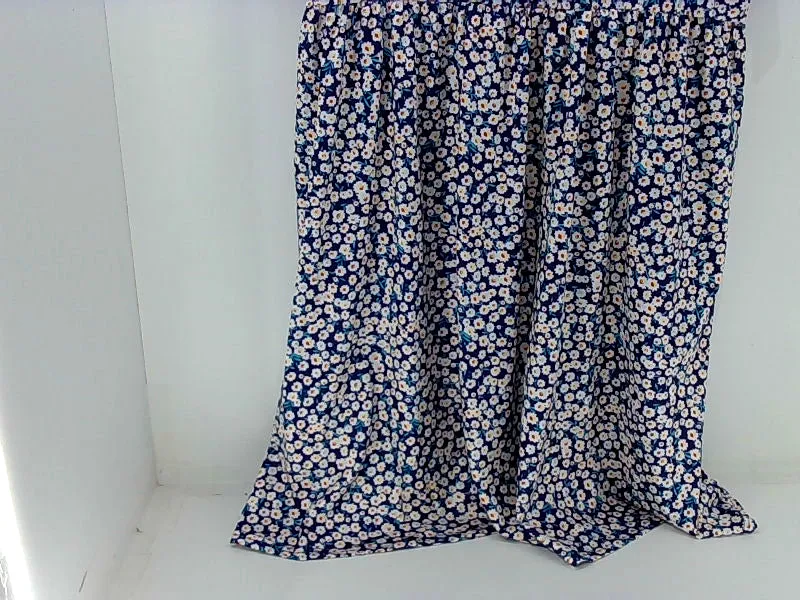 Room Of Fashion Women's Blue Floral Short Sleeve Casual Dress - 3X-Large