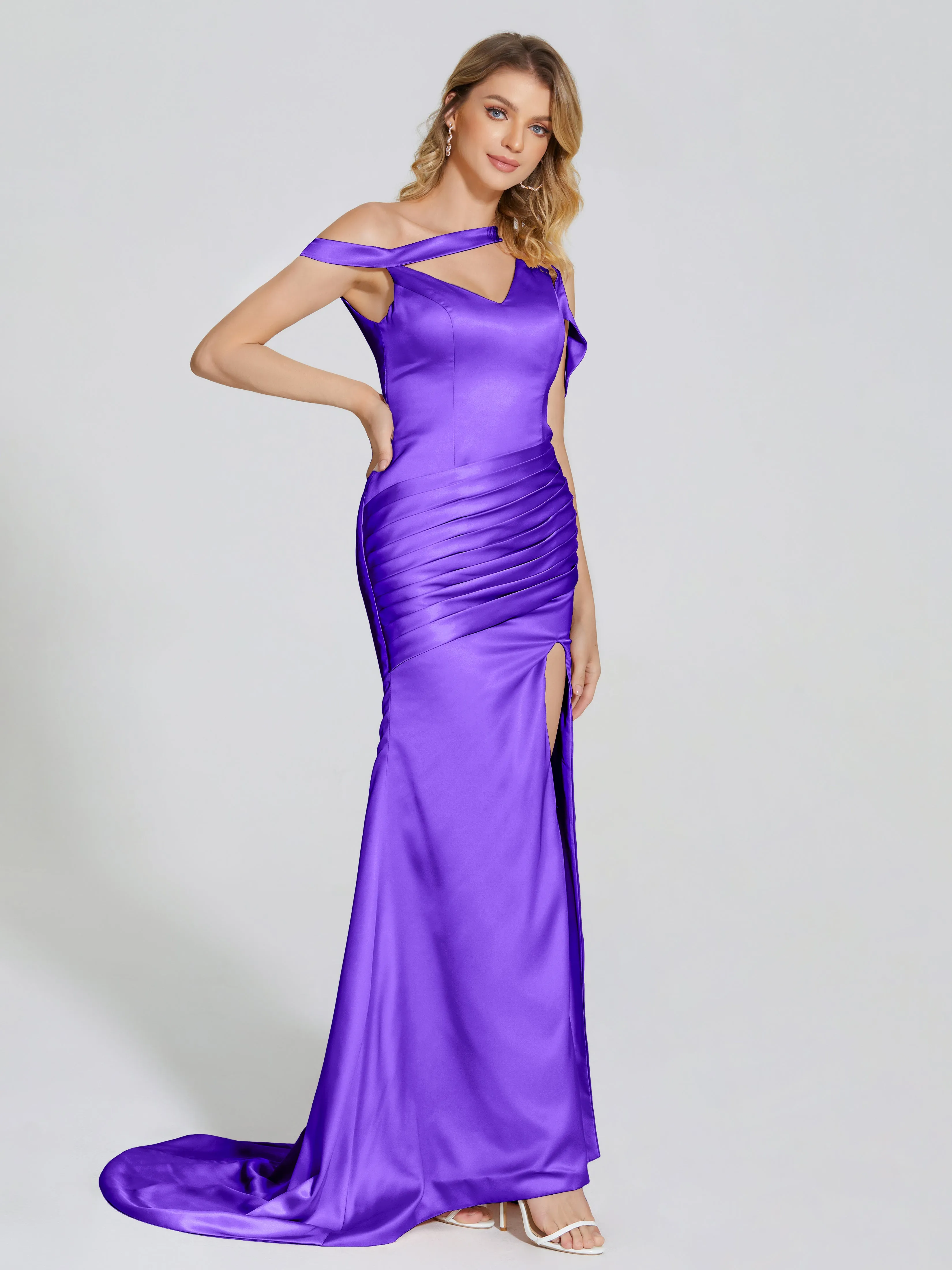 Rosalie Split Soft Satin Bridesmaid Dresses