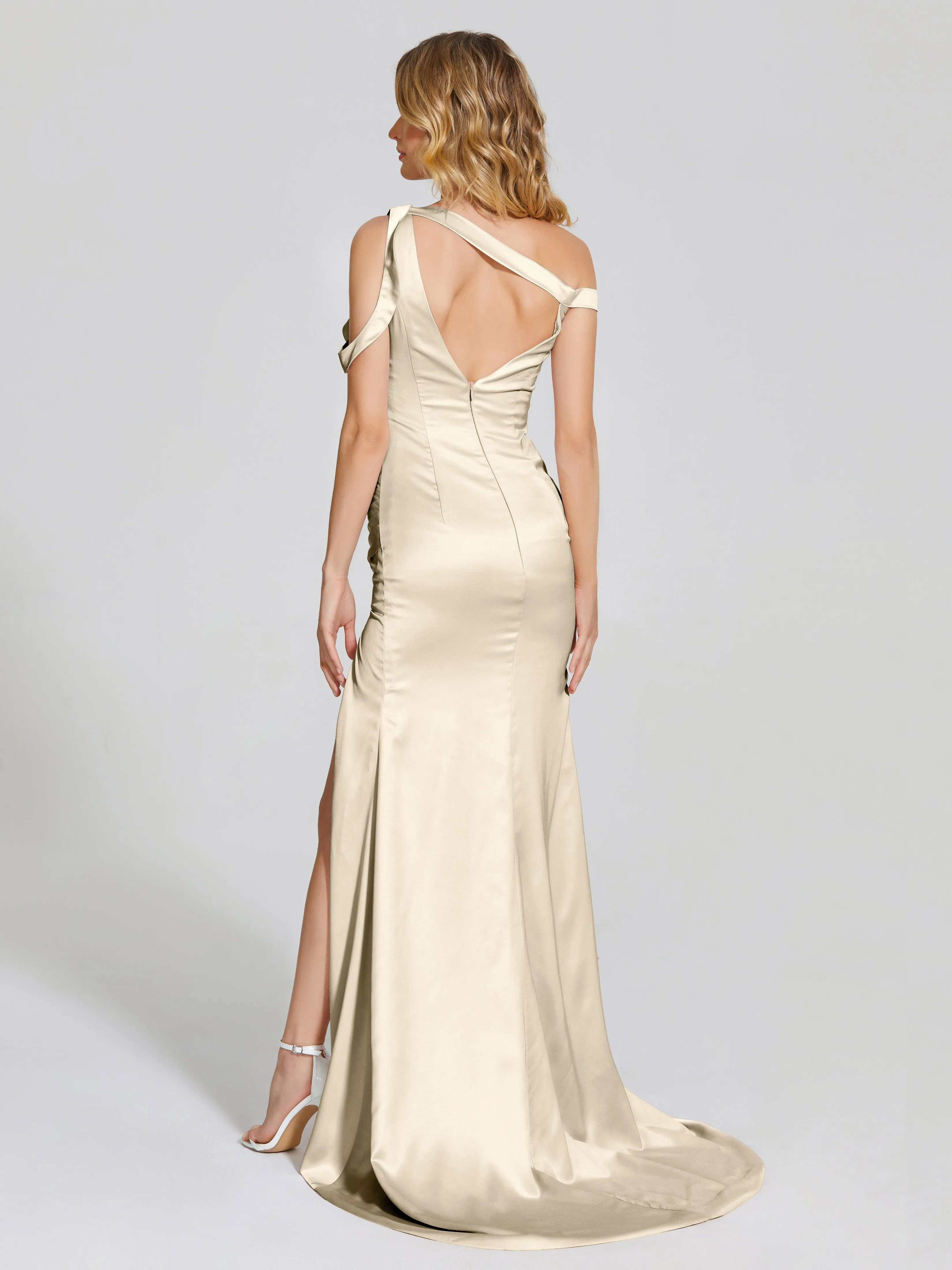 Rosalie Split Soft Satin Bridesmaid Dresses