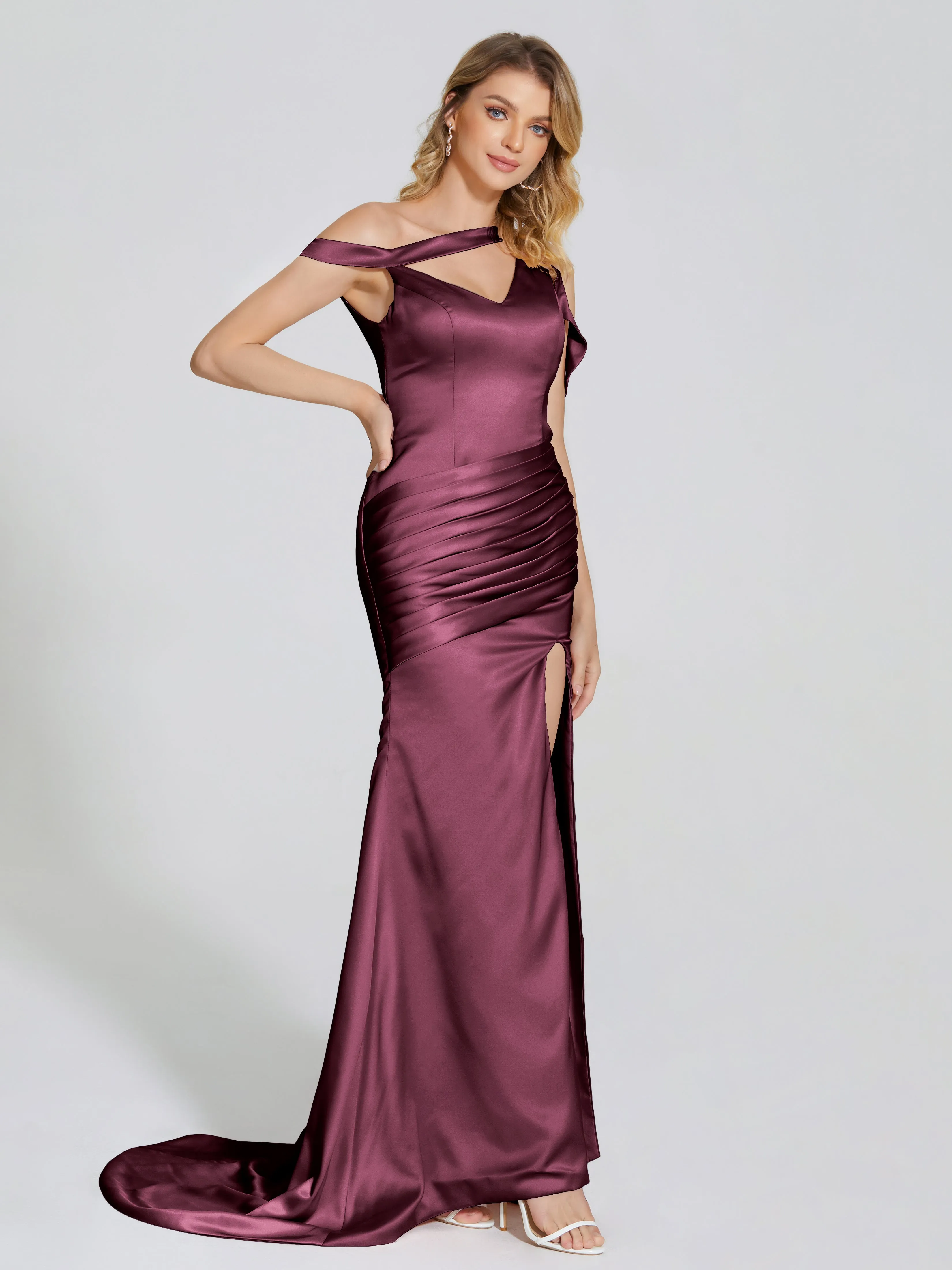 Rosalie Split Soft Satin Bridesmaid Dresses