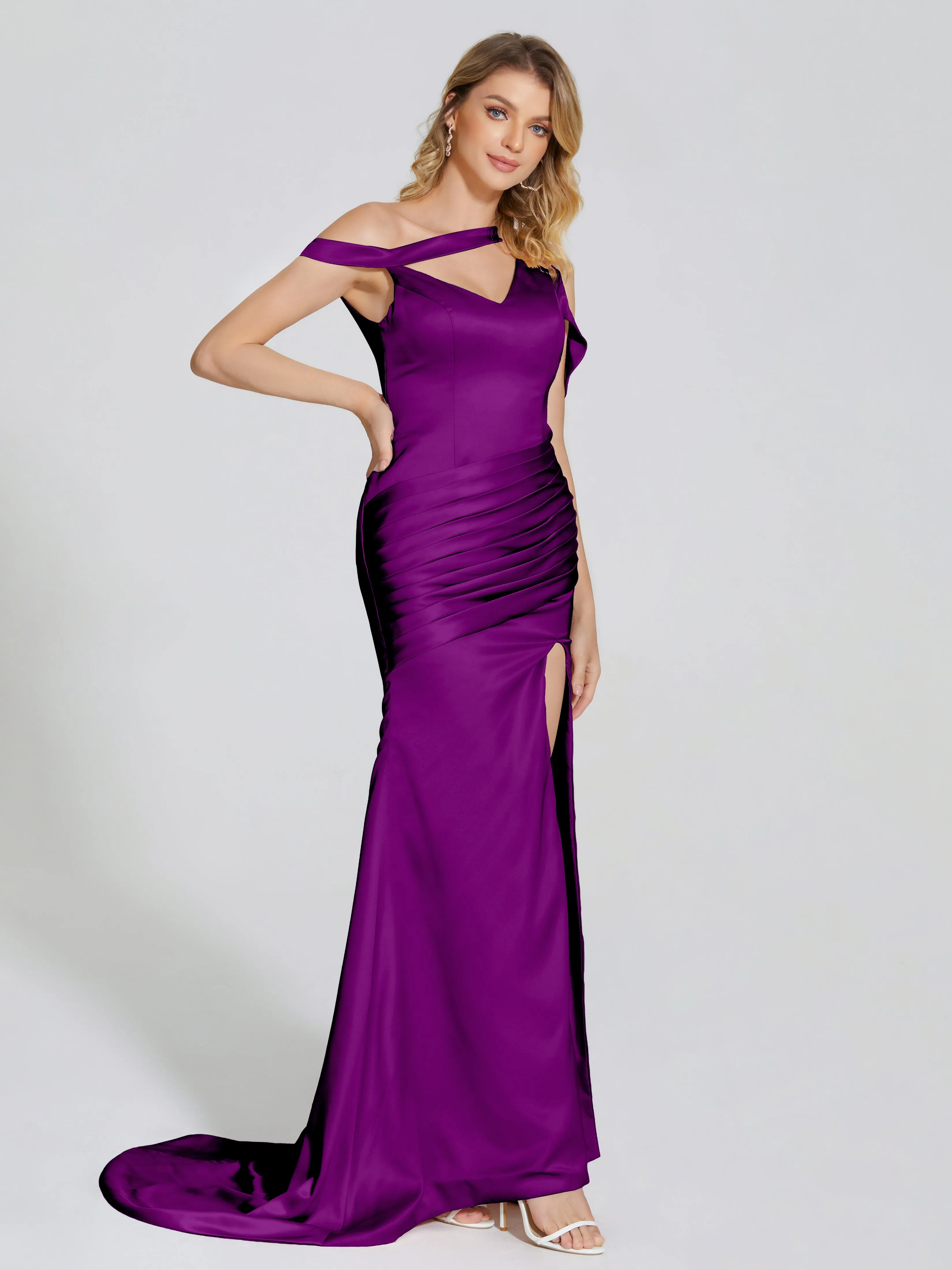 Rosalie Split Soft Satin Bridesmaid Dresses