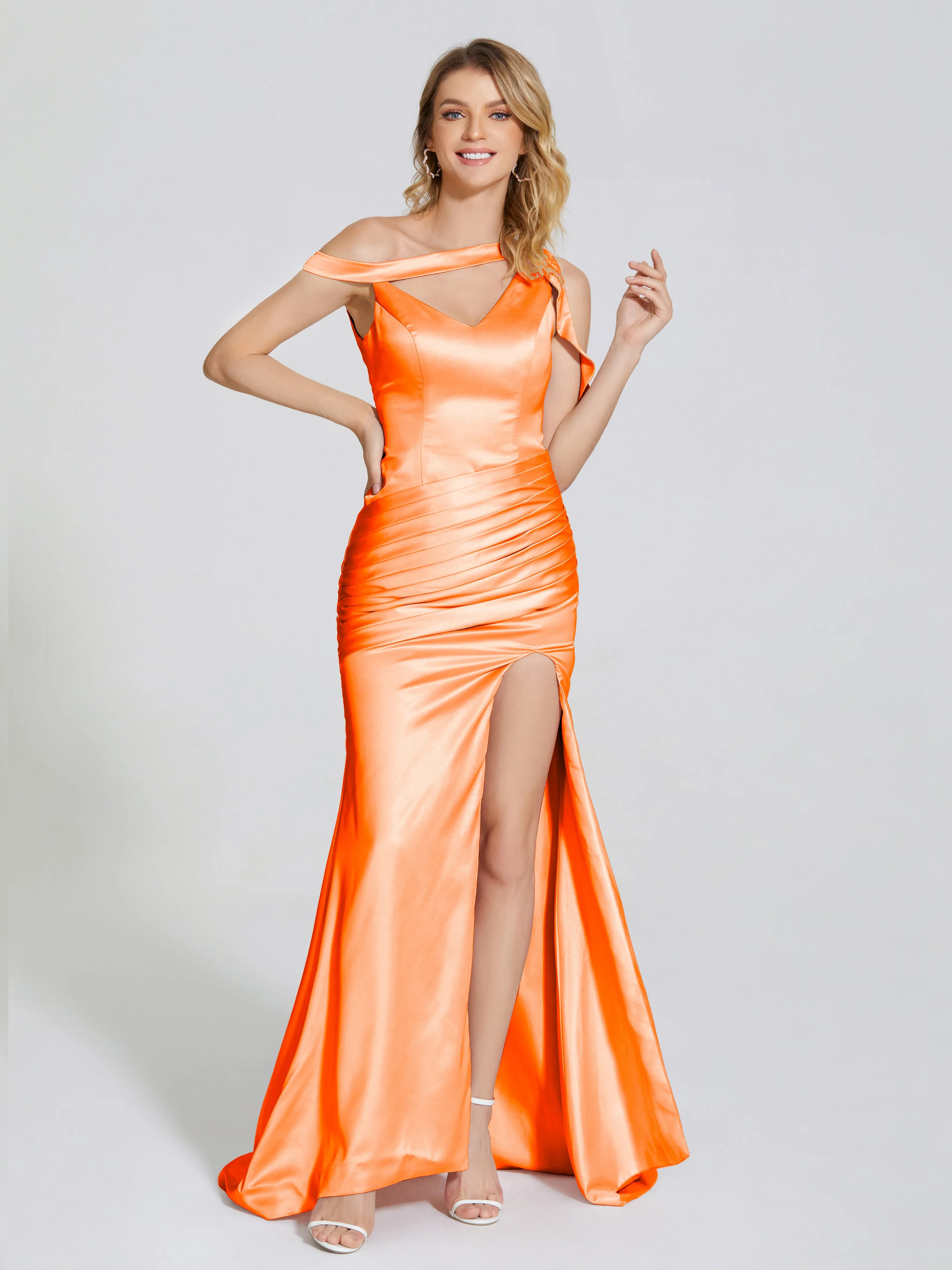 Rosalie Split Soft Satin Bridesmaid Dresses