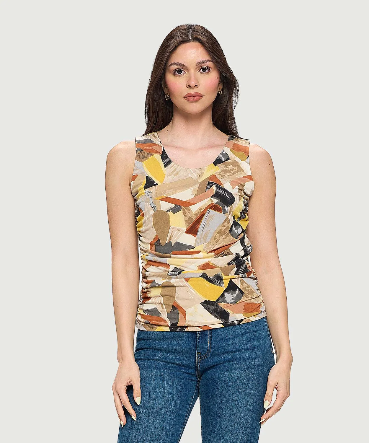 Ruched Stretchy Tank Top