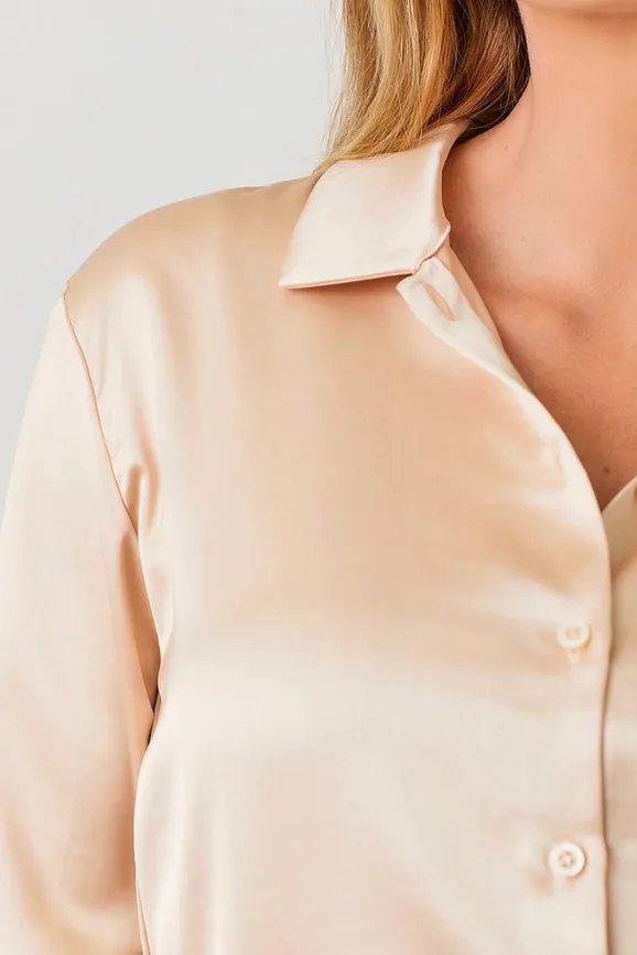 Silky Relaxed Shirt Blush
