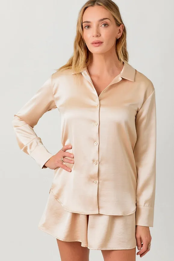 Silky Relaxed Shirt Blush