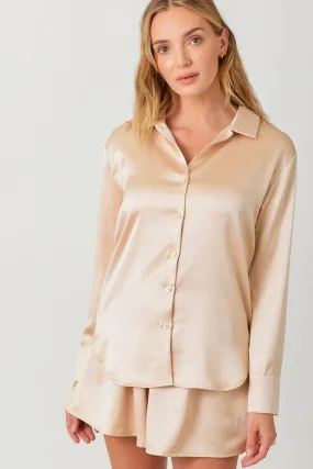 Silky Relaxed Shirt Blush
