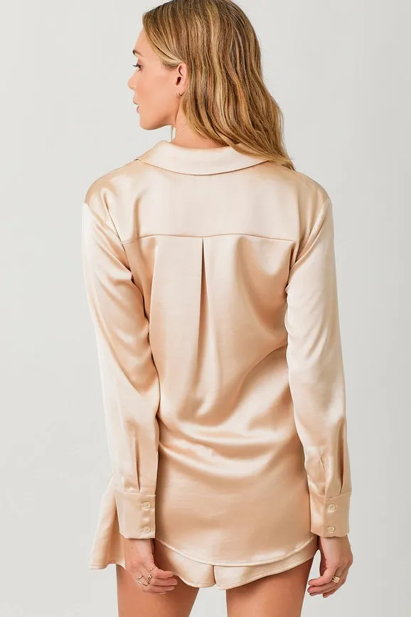 Silky Relaxed Shirt Blush