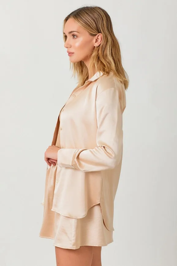 Silky Relaxed Shirt Blush