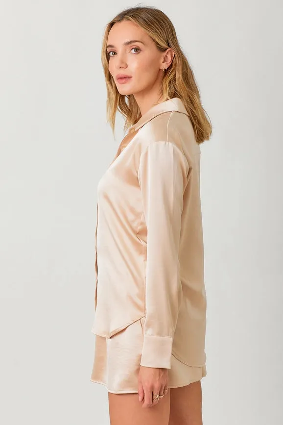 Silky Relaxed Shirt Blush