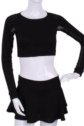 Soft Black   Black Mesh Crop Top