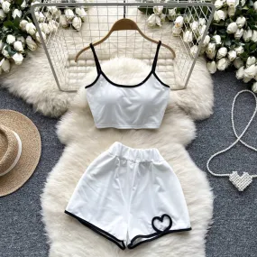 Stretchy Camisole&Shorts Sportswear 2Pcs