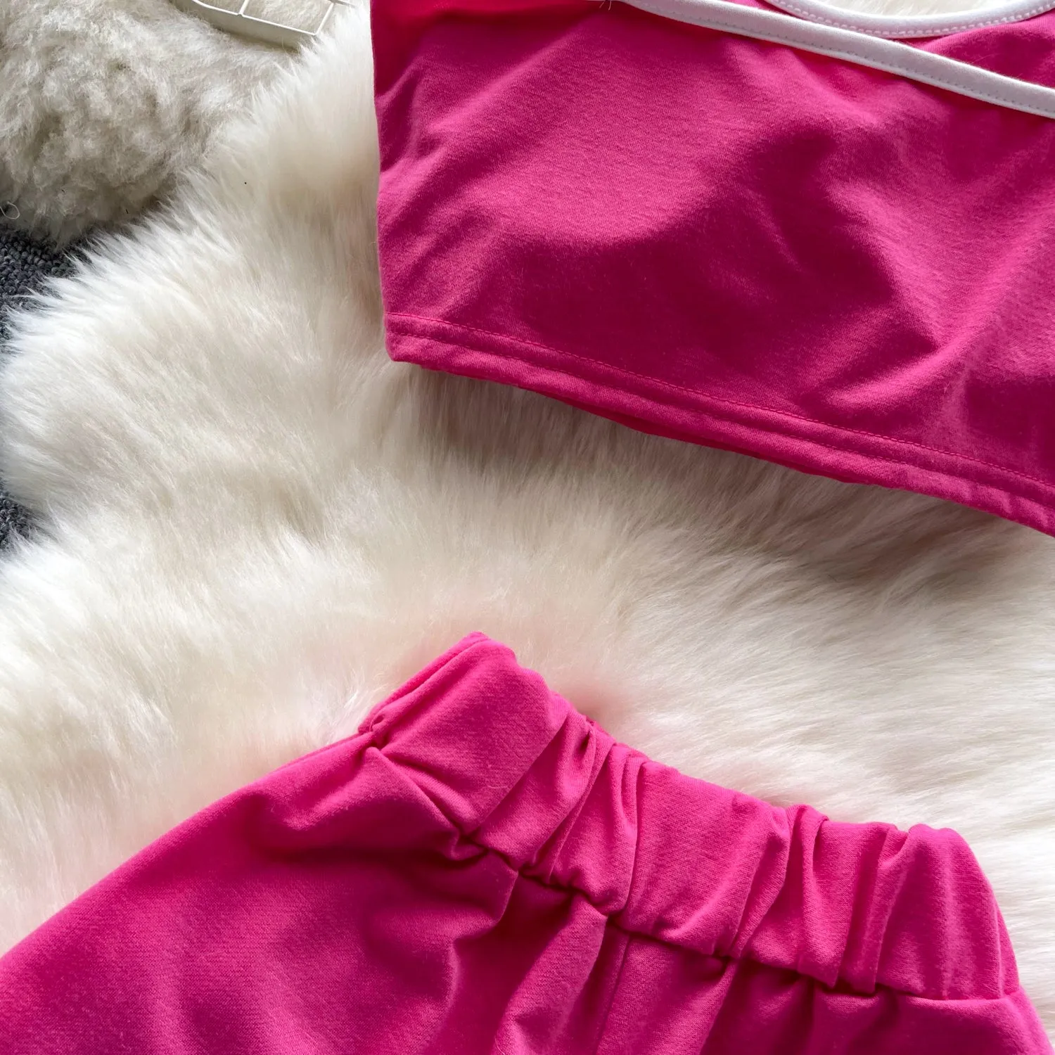 Stretchy Camisole&Shorts Sportswear 2Pcs
