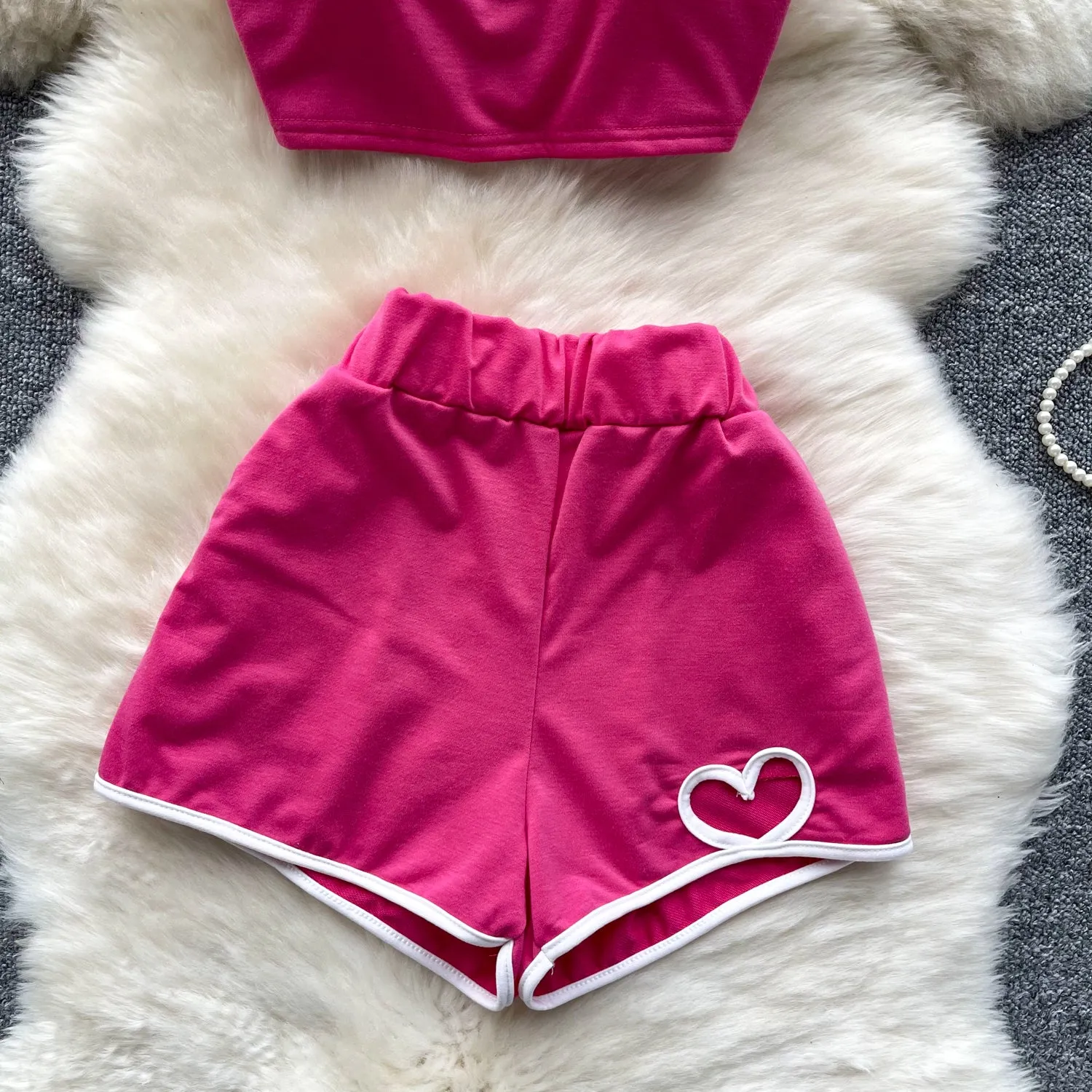 Stretchy Camisole&Shorts Sportswear 2Pcs