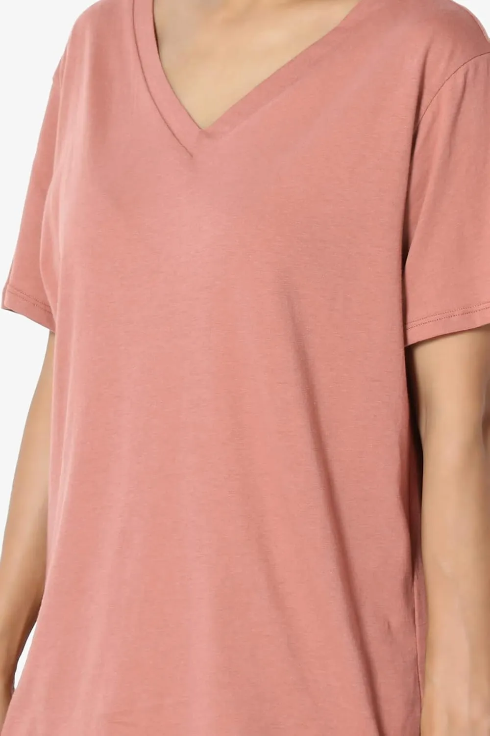 TheMogan Women's Casual V-Neck Relaxed Fit Tee Short Sleeve Cotton Loose Boyfriend T-Shirt