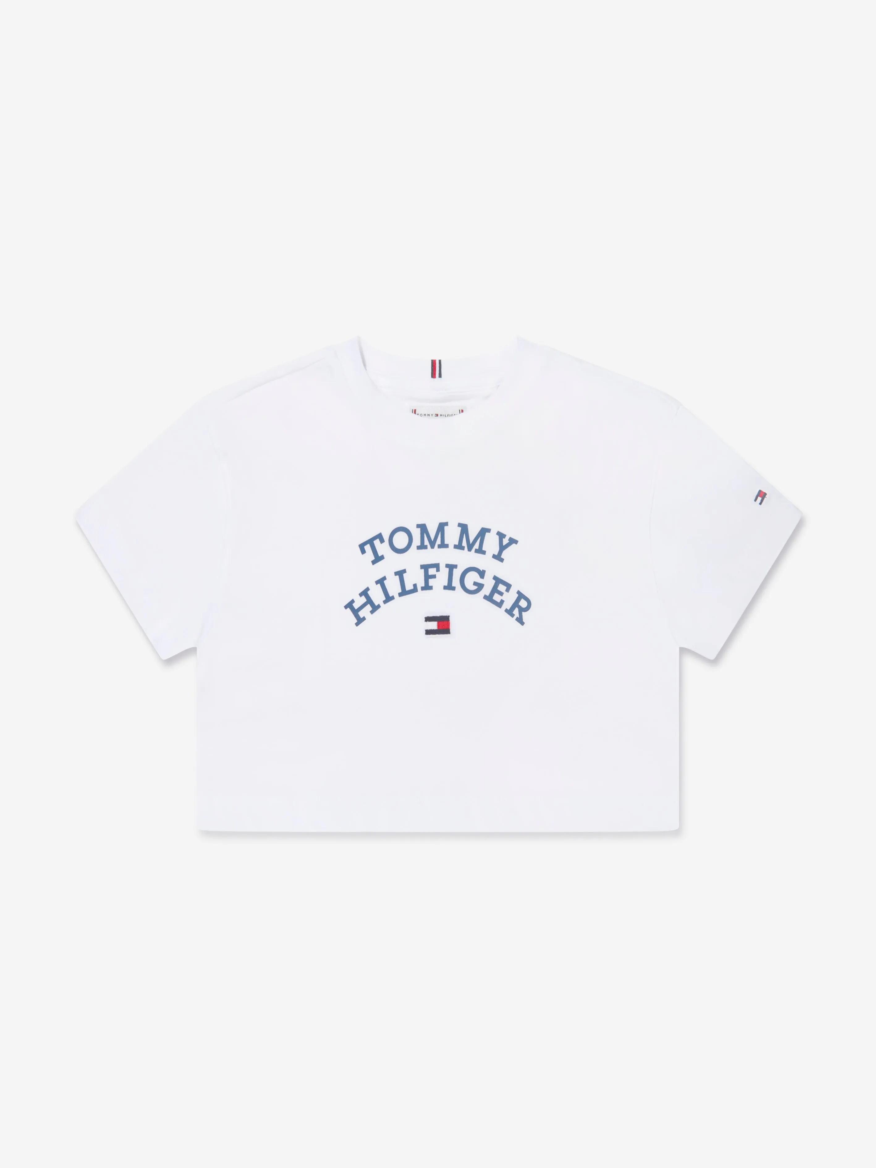 Tommy Hilfiger Girls Logo Flag T-Shirt in White