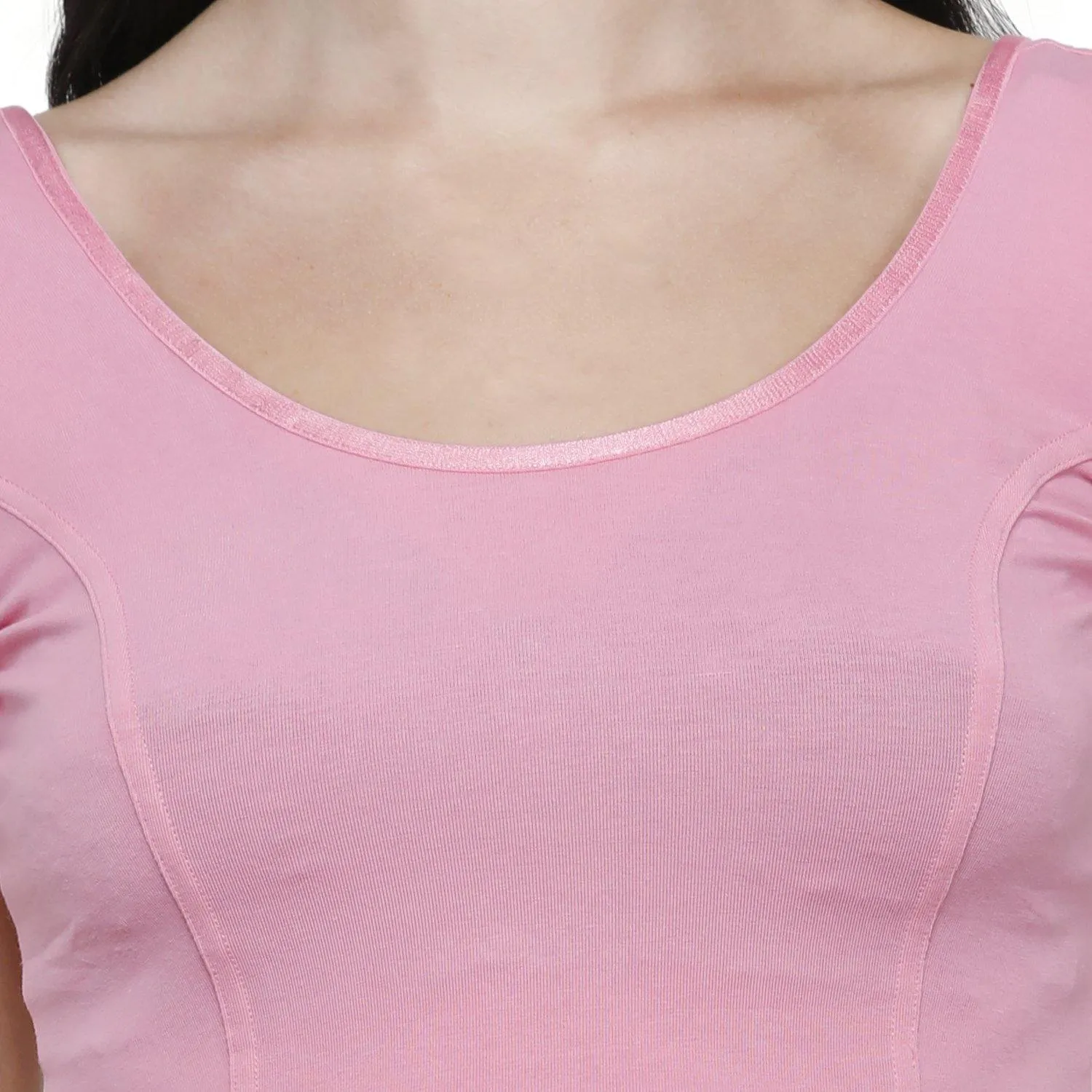 Vami Women's Cotton Stretchable Readymade Blouses - Light Pink