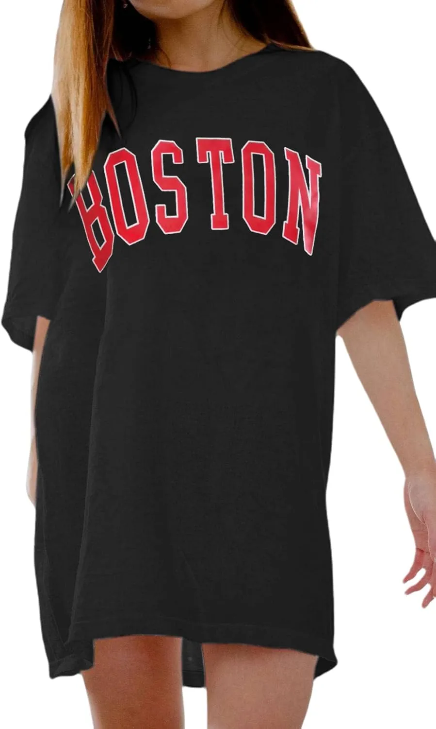 Women Miami Florida Letter Graphic Print Tee Shirt Oversized Short Sleeve Crew Neck Drop Shoulder Casual T-Shirt Tops