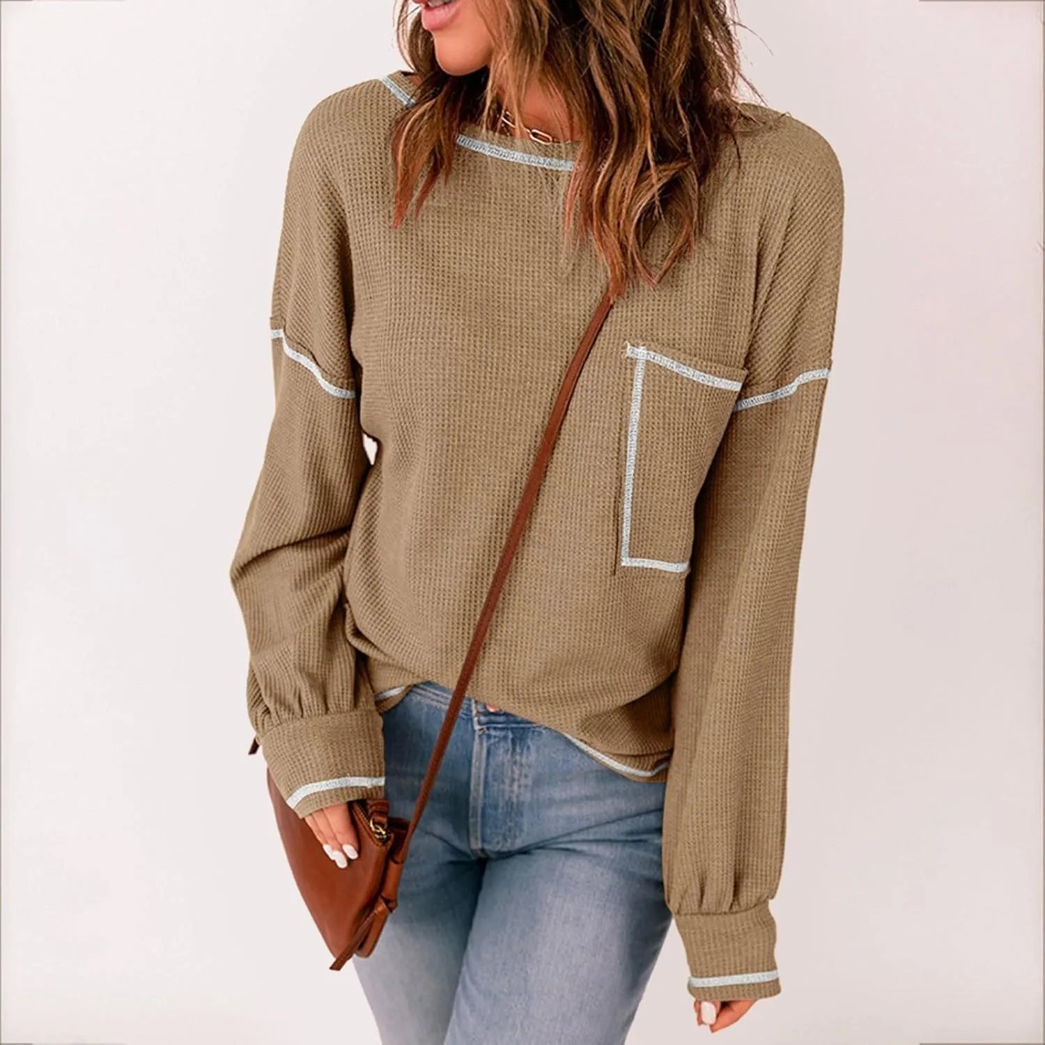 Women's Casual Oversized Sweaters Loose Soft Chunky Knit Long Batwing Sleeve Pullover Sweater Outfit Sweatshirts Tops