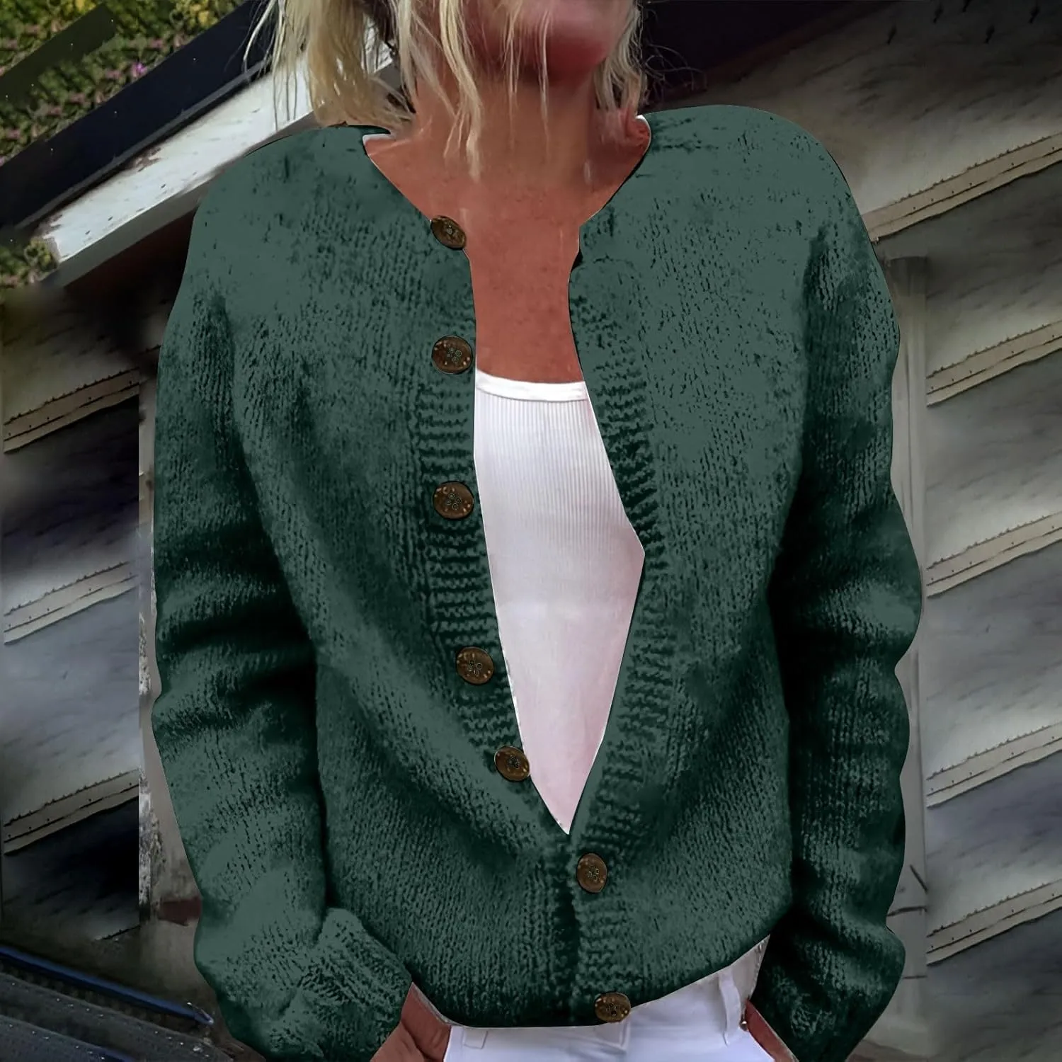 Womens Fall Cardigan Button Down Sweaters Casual Long Sleeve Ribbed Knit Outwear Coats Trendy Soft Solid Color Jacket