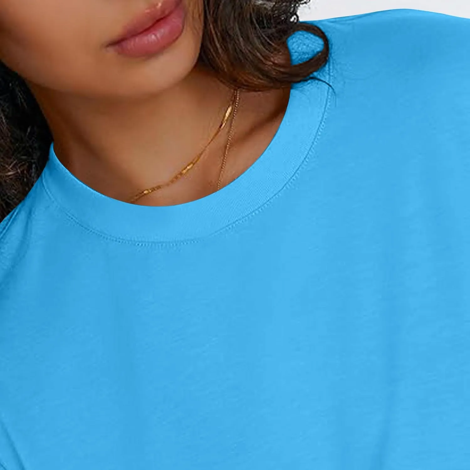 Womens Oversized Long Sleeve T Shirts Basic Crewneck Tee Fall Tops Solid Comfortable Workout Fashion Casual Clothes