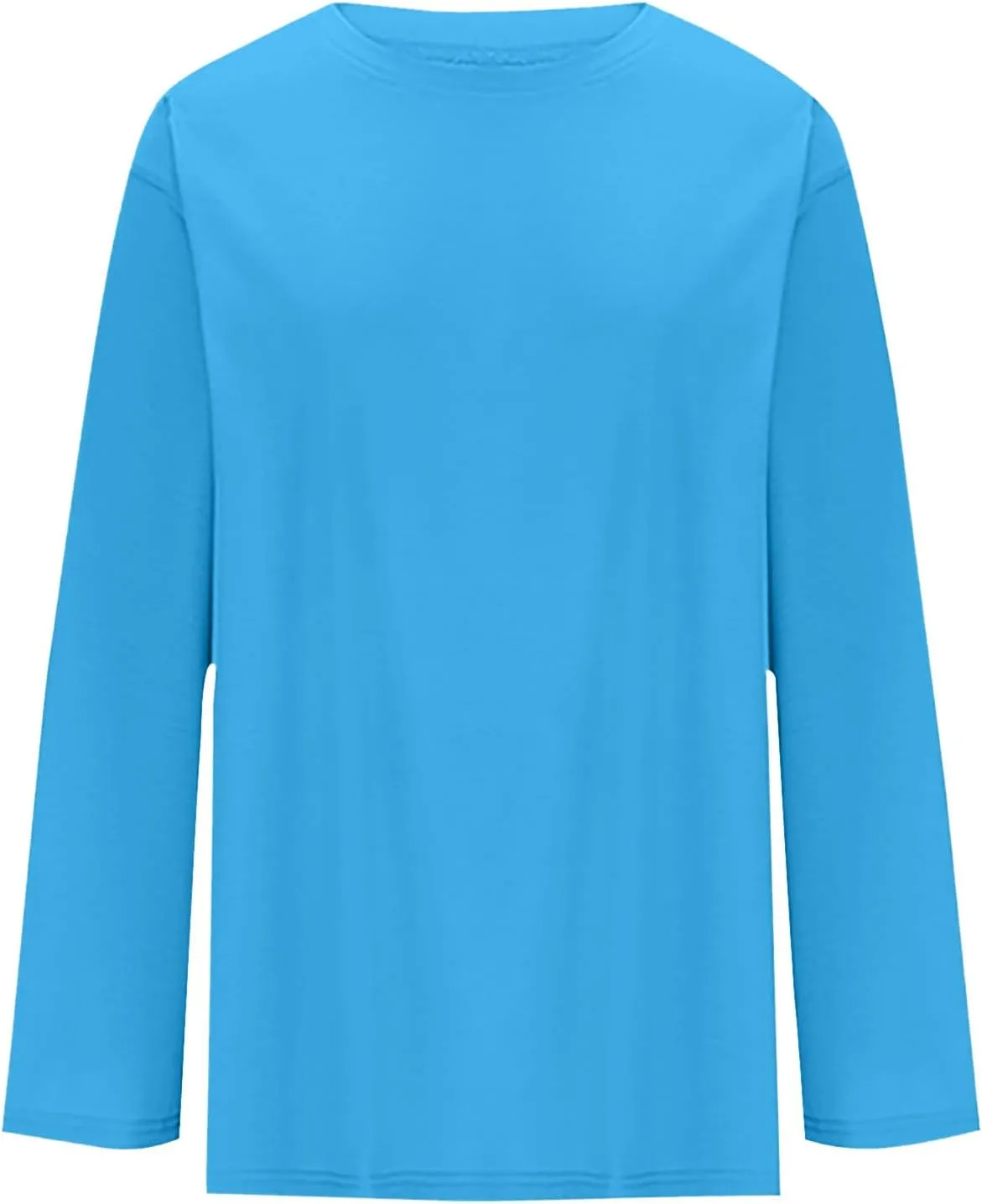 Womens Oversized Long Sleeve T Shirts Basic Crewneck Tee Fall Tops Solid Comfortable Workout Fashion Casual Clothes