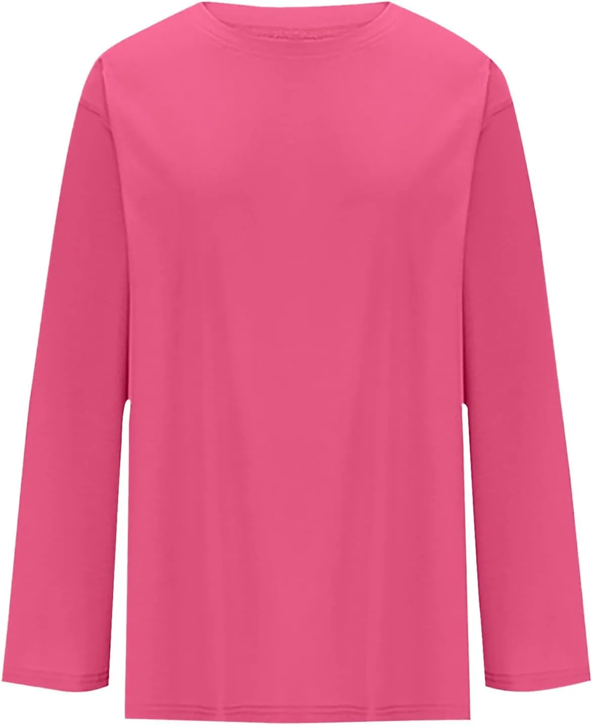 Womens Oversized Long Sleeve T Shirts Basic Crewneck Tee Fall Tops Solid Comfortable Workout Fashion Casual Clothes