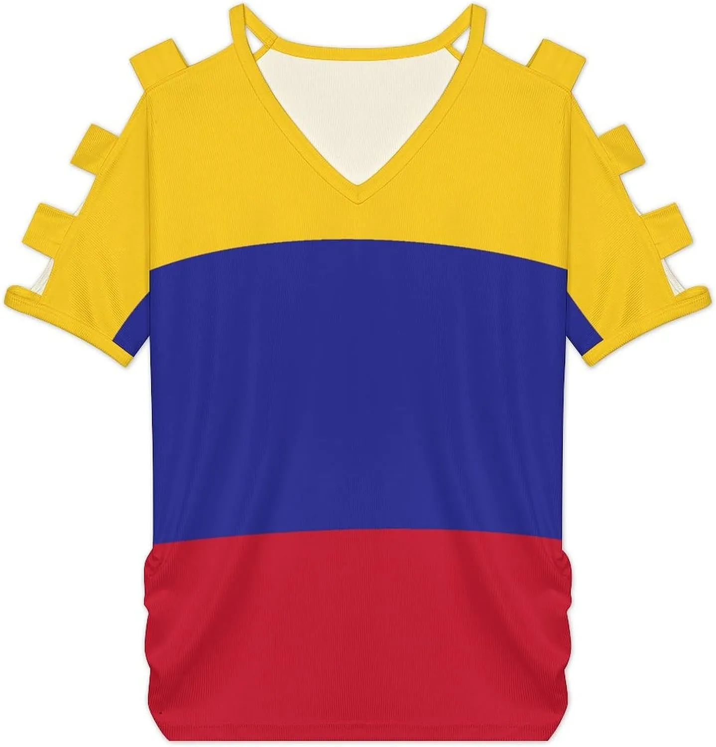 Womens Summer Casual T Shirt Short Sleeve Cold Shoulder Round Neck Tunic Tops